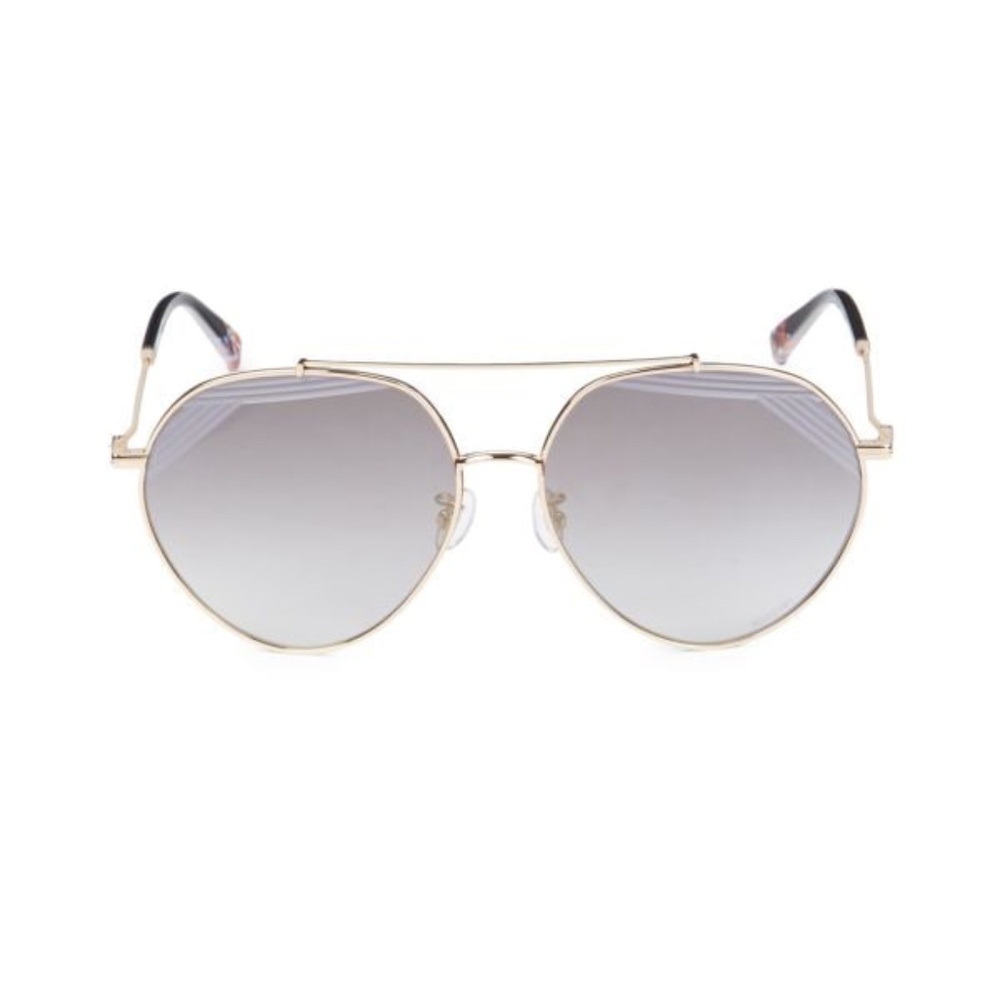MISSONI 60MM Aviator Sunglasses Grey W/Case